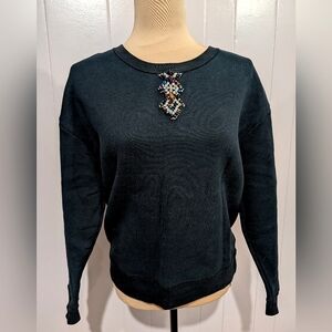 Sandro Paris Jewel Embellished Sweatshirt Size Small